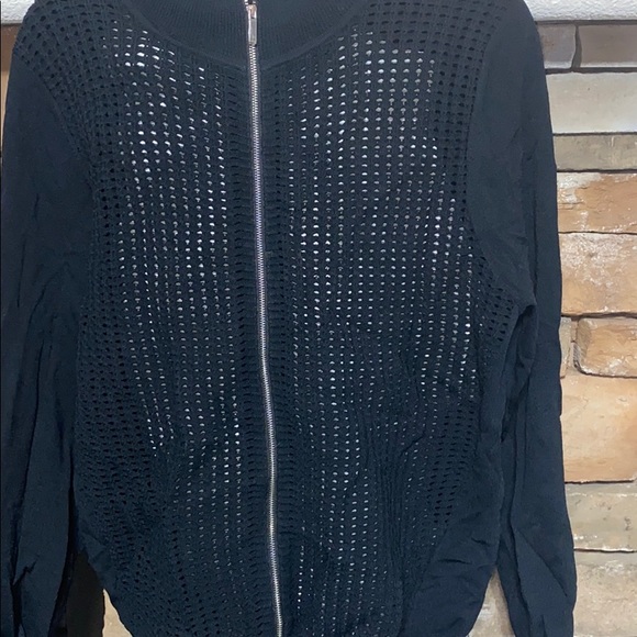 3/$40 Black Zip-Up Jacket - Picture 5 of 5
